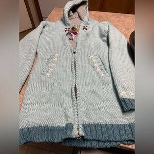 Laudromat Full Zip Sweater Jacket Nepal 100% Wool fleece lined (new with tags)